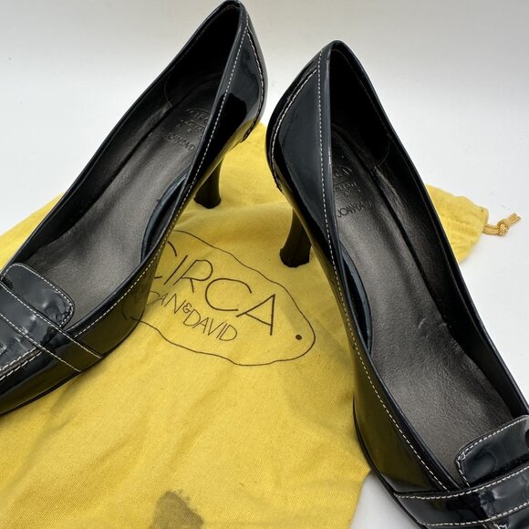 Circa Joan & David Womens Black Patent Leather Pointed Toe Heels Size 8 - Picture 3 of 8